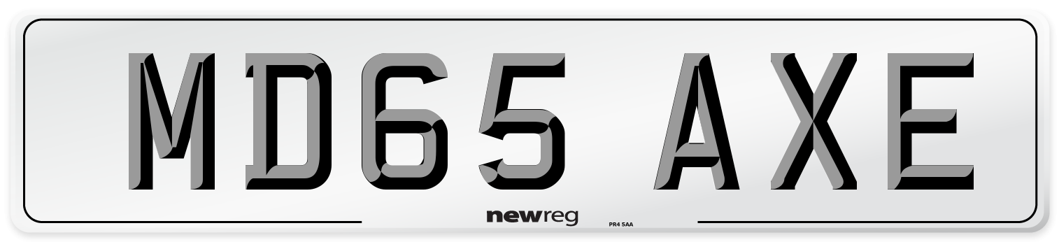 MD65 AXE Number Plate from New Reg